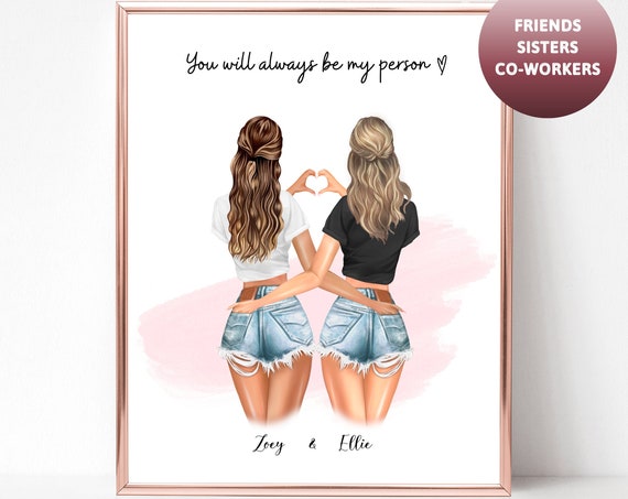 Two Best Friends Heart Hands You Will Always Be My Person Gift Poster