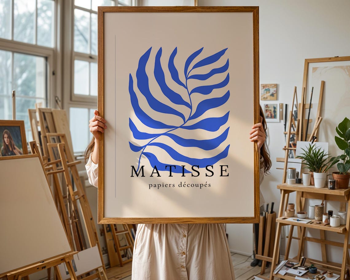 Matisse Blue Leaf Cut Out Papiers Decoupes Botanical Art Poster - Image 3