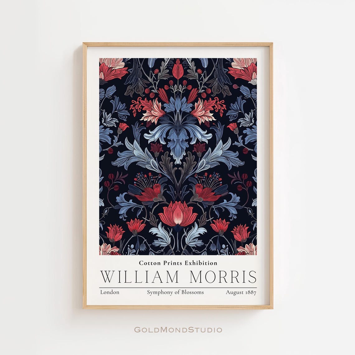 William Morris Symphony of Blossoms Vintage Floral Exhibition Poster
