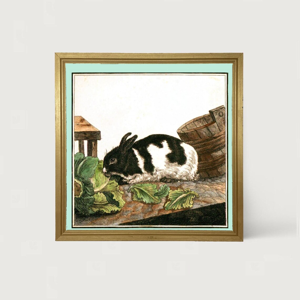 Vintage Bunny Hare Art Print, Vintage Home Decor - Image 3