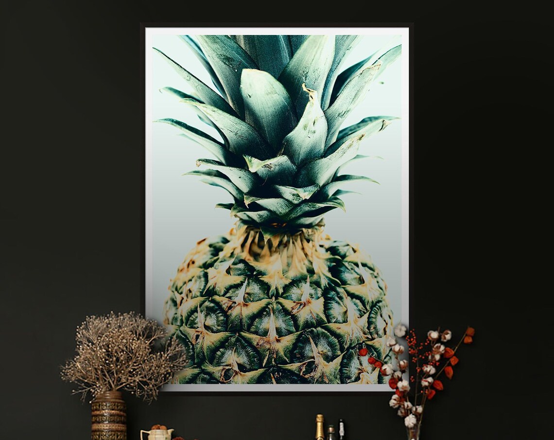 Pineapple Art Print, Tropical Botanical Abstract