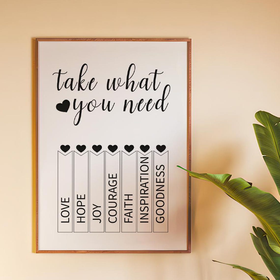 Take What You Need Heart Tear Tabs Interactive Encouragement Poster