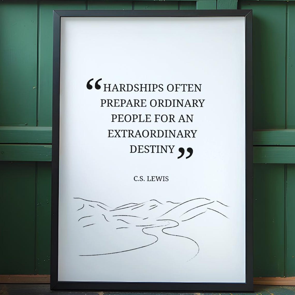 Hardships Often Preparewall Art Cs Lewis Wall Decor Book Page Inspirational Quote