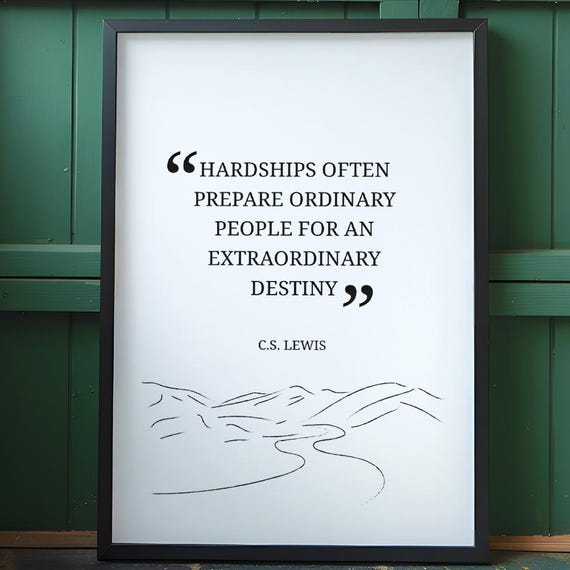 Hardships Often Preparewall Art Cs Lewis Wall Decor Book Page Inspirational Quote