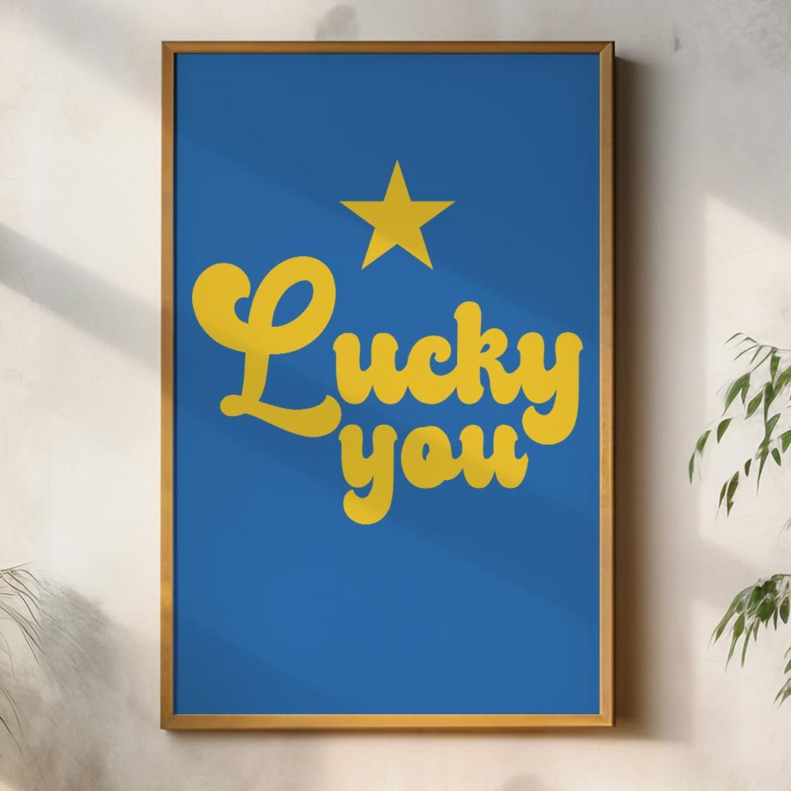Retro Nursery Wall Art Lucky You Positive Quote For Kids Room Playroom Decor - Image 6