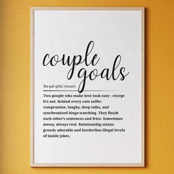 Couple Goals Definition Dictionary Style Romantic Love Quote Poster