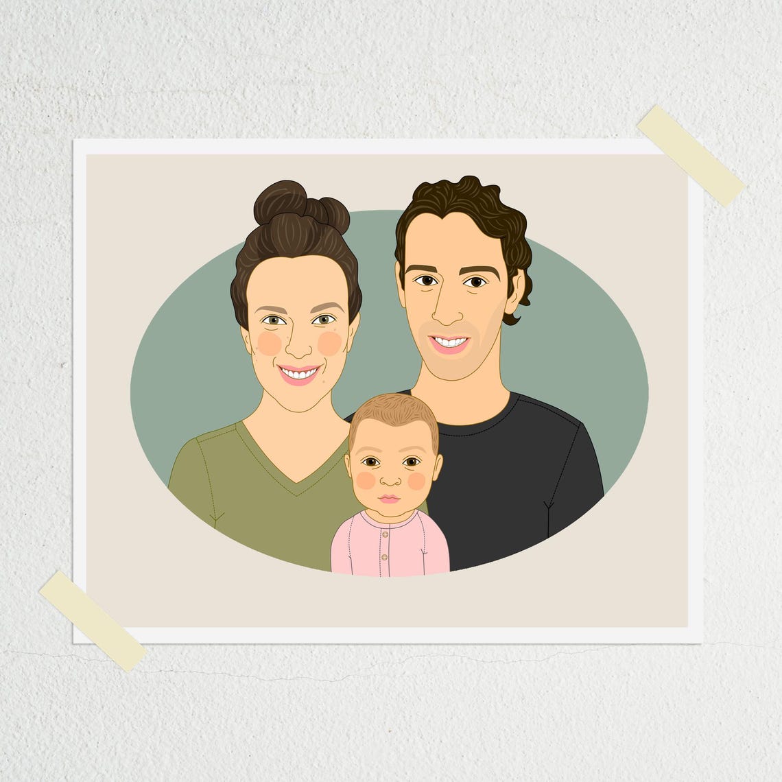 Custom Family Portrait Gift Certificate 8x10 Art Print by Artist - Image 2