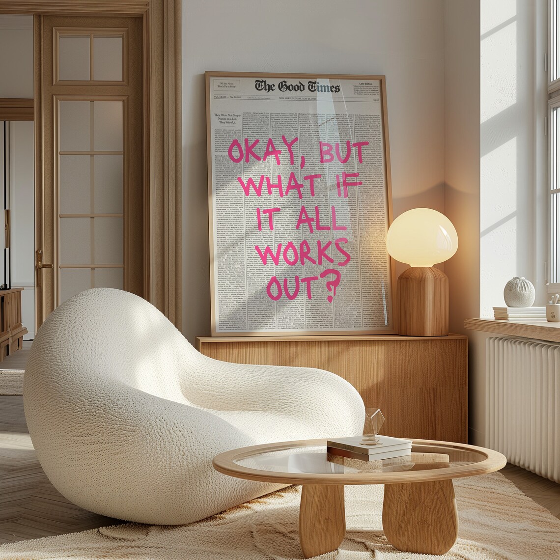 What If It All Works Out Retro Quote Art Print - Image 4