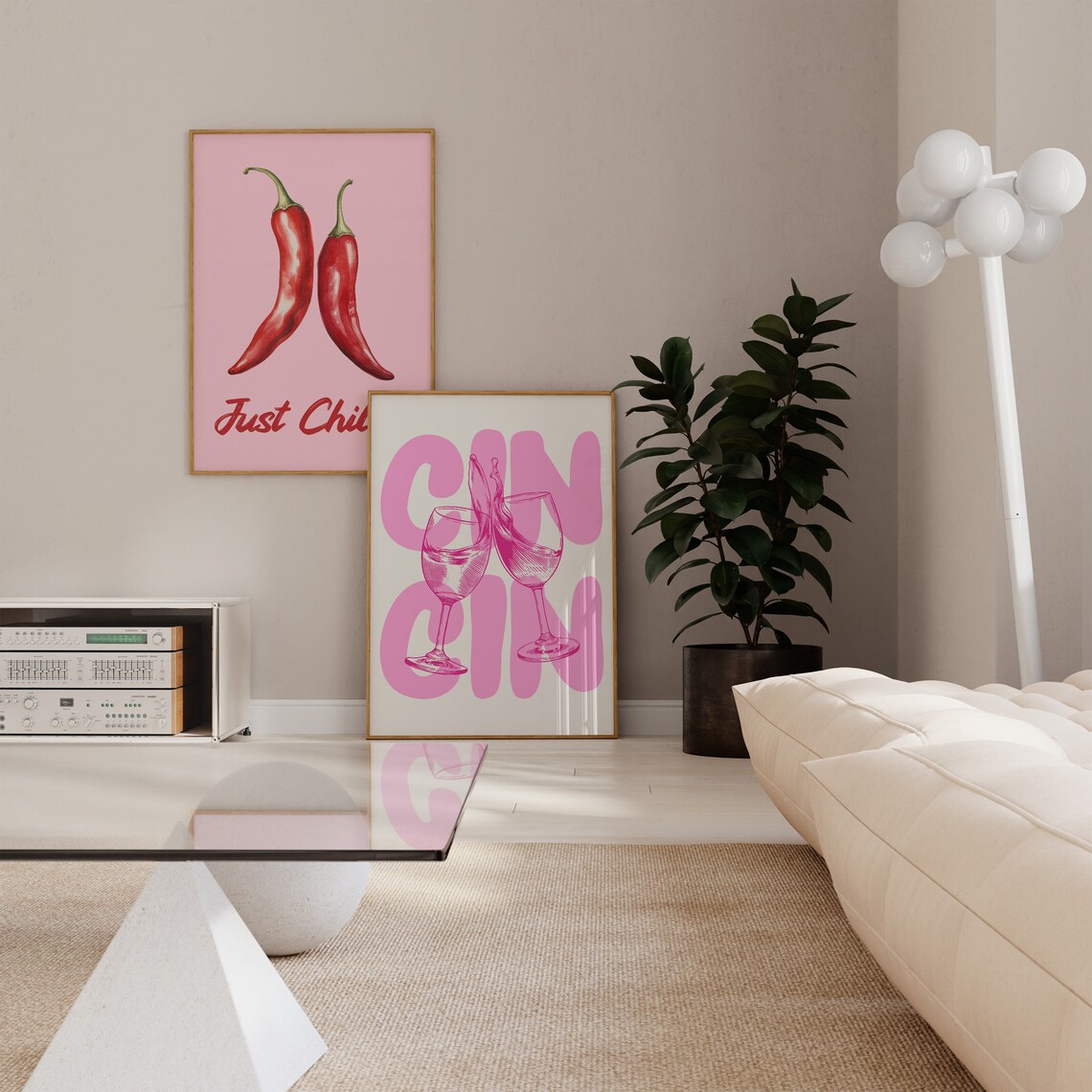 Cin Cin Kitchen Bar Cart Drinks Poster Print - Image 3