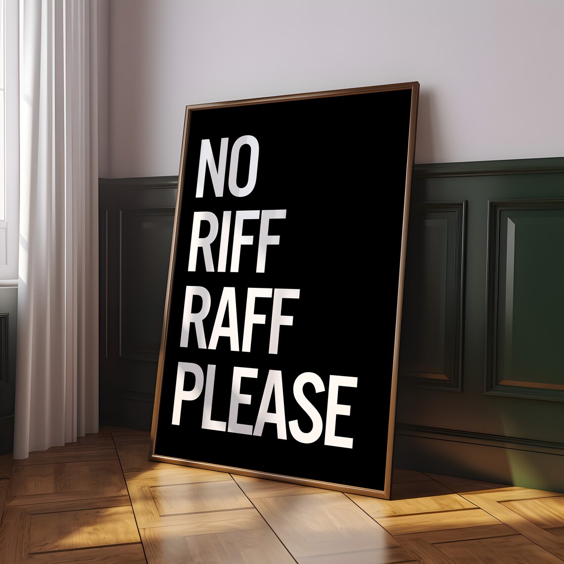 No Riff Raff Please Typography Poster, Minimalist Decor - Image 3