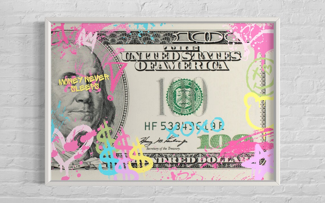 Graffiti Money Poster, Preppy Urban Wall Art - Image 3