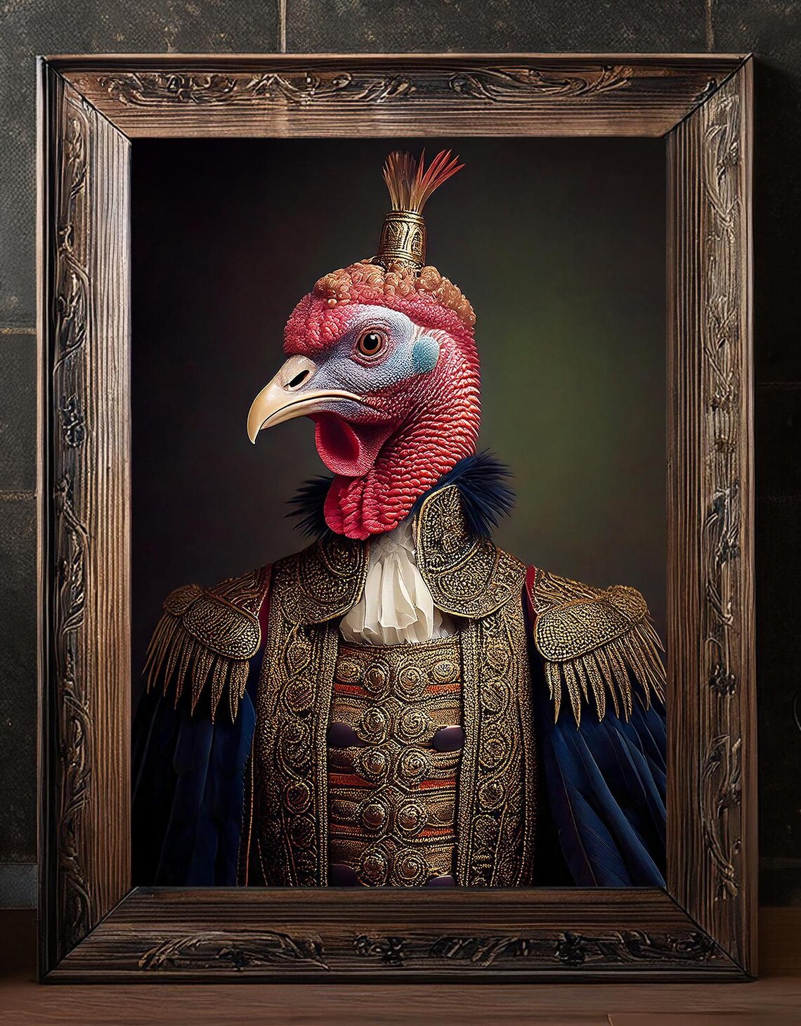 Turkey Portrait, Victorian Thanksgiving Christmas Print - Image 2