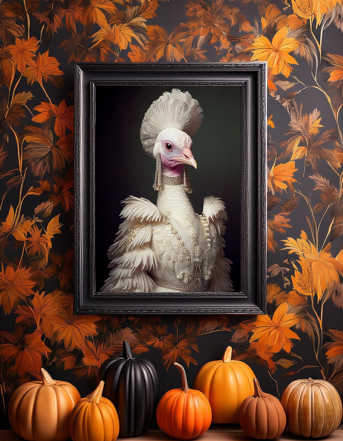 Victorian Turkey Portrait Funny Thanksgiving Art Print - Image 3
