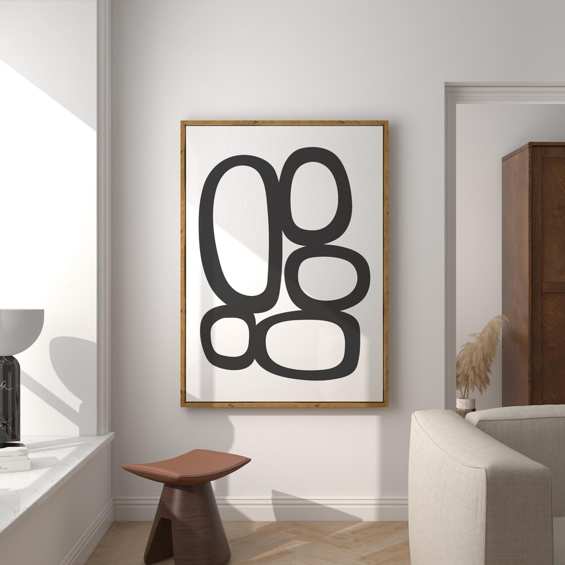 Mid-Century Organic Circles Minimalist Art Print