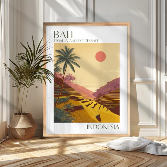 Bali Travel Poster Print Minimalist Indonesia Wall Art Decor Wanderlust Home And Office Gift For Travelers