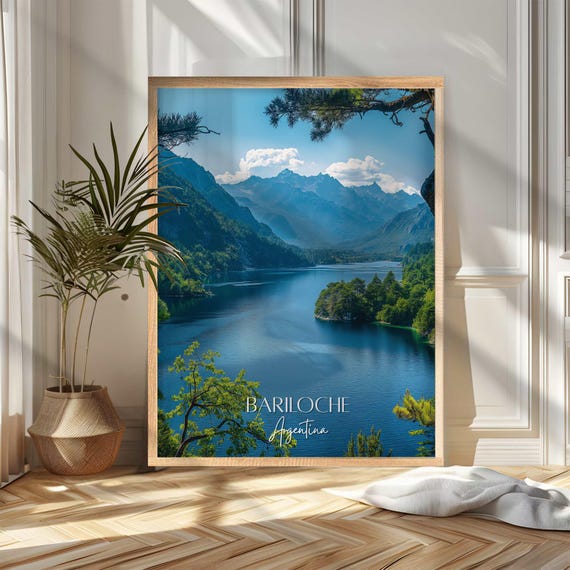 Bariloche Travel Poster Print Argentina Wall Art Wanderlust Home And Office Decor Gift For Travelers