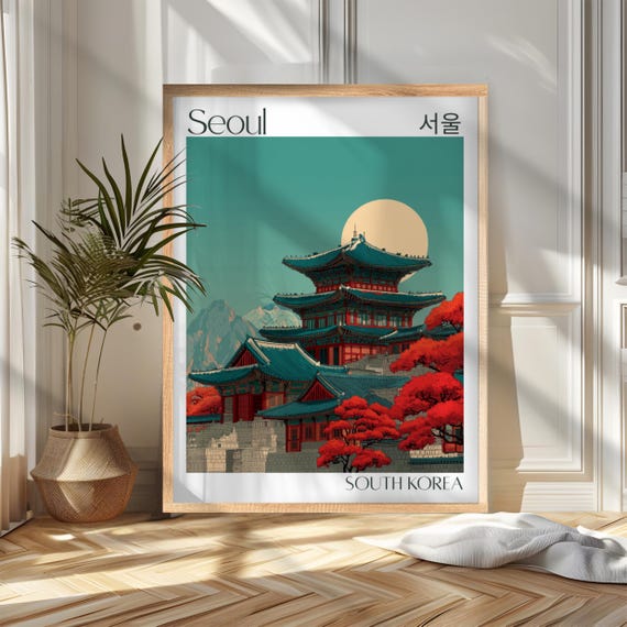 Seoul Travel Poster Print South Korea Wall Art Wanderlust Home And Office Decor Gift For Travelers