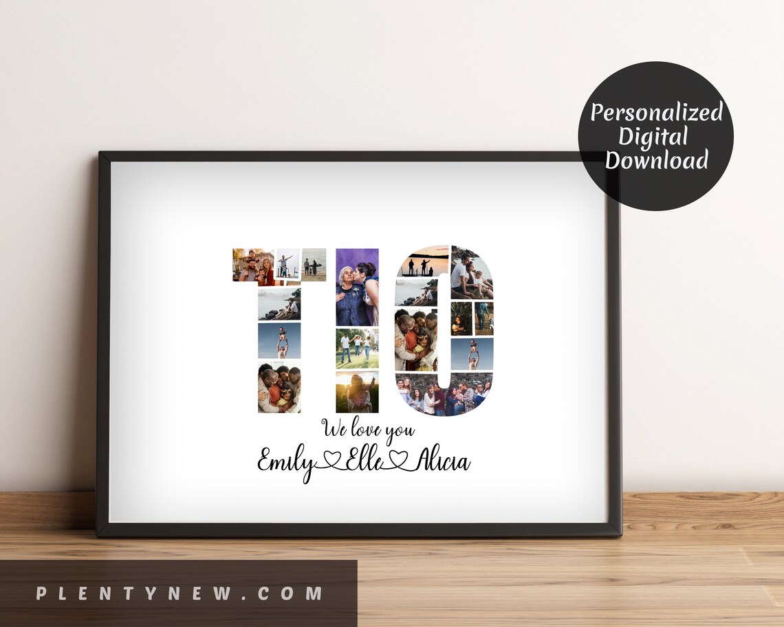 Number Ten Photo Collage We Love You Personalised Family Gift Poster