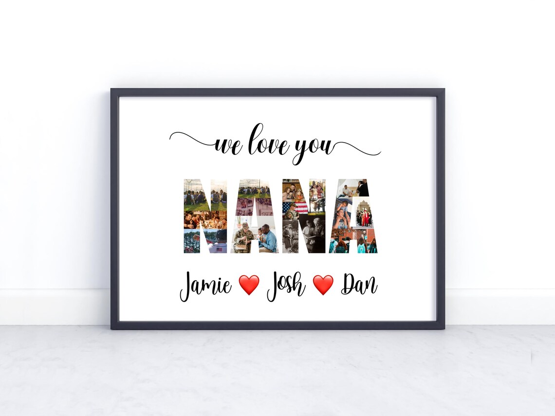 We Love You Nana Photo Collage Jamie Josh Dan Tribute Poster