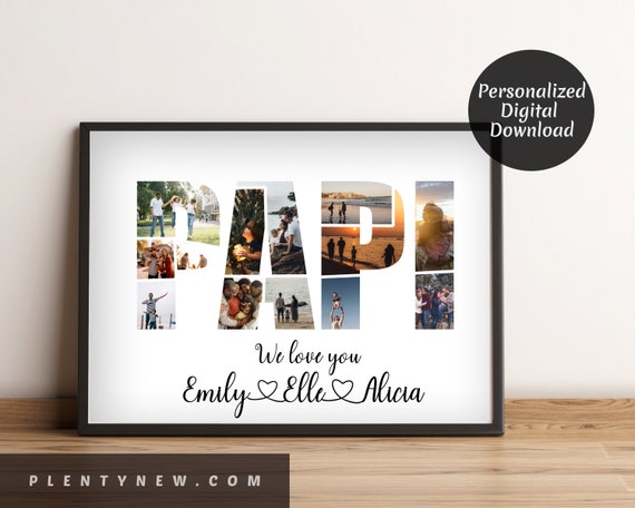 Papi Photo Collage Personalized Photo Collage Personalised Gift Gifts For Dad Birthday Gift For Him Fathers Day Gift File