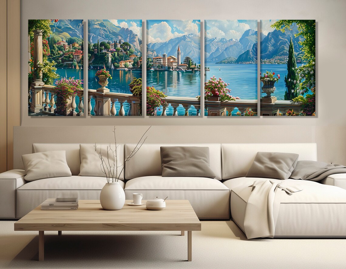 Lake Como Scenic Landscape Wall Art Print, Italy - Image 2