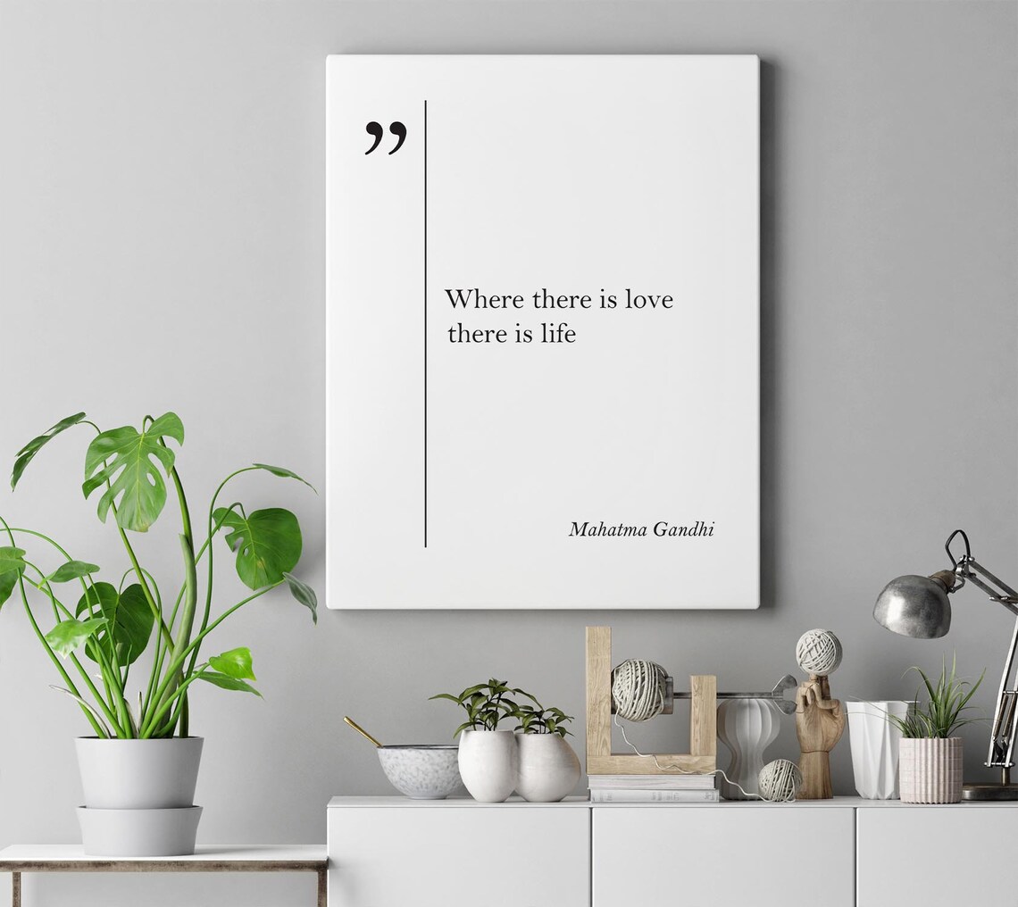 Mahatma Gandhi Quote Print Where There Is Love Minimalist Art - Image 4