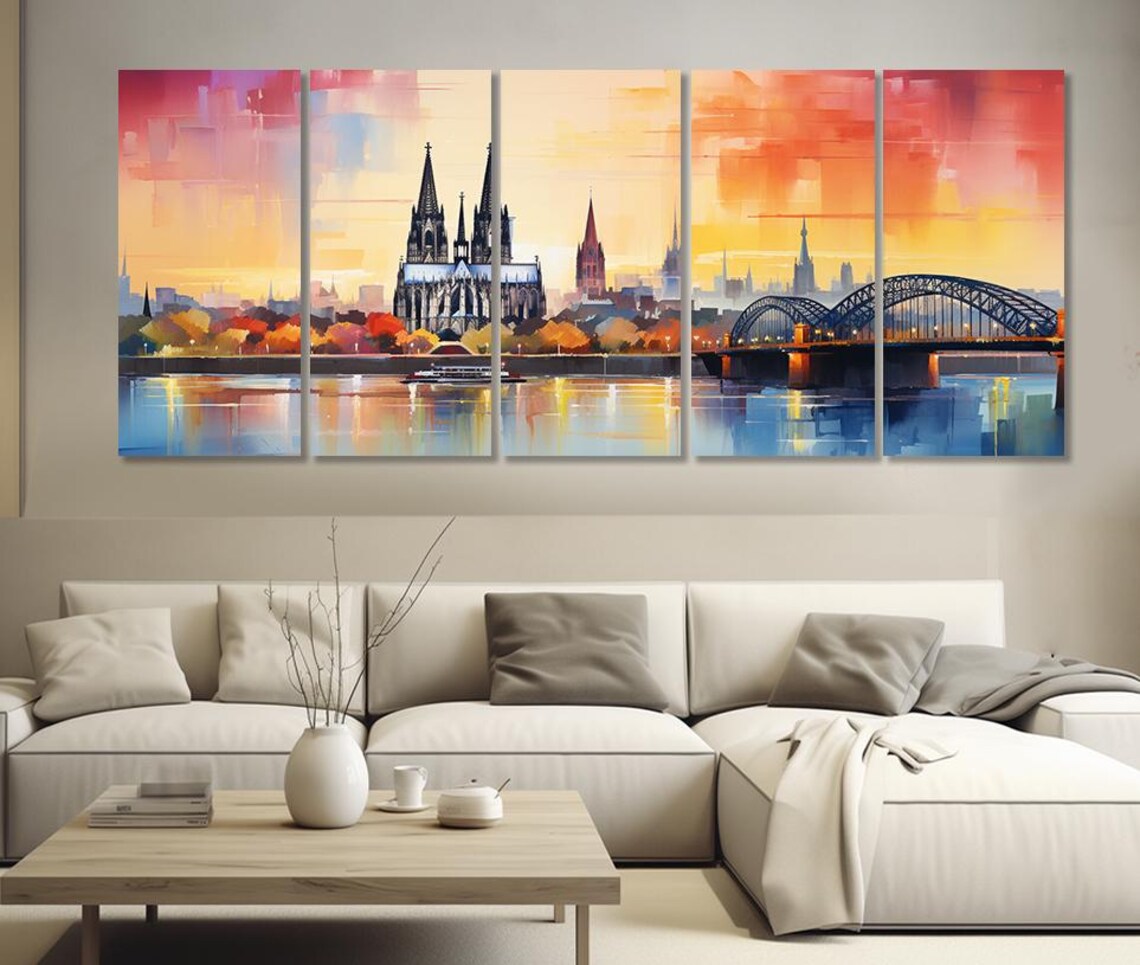 Abstract Cologne Panoramic Art Print, Germany - Image 4