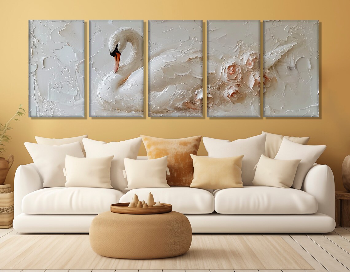 White Swan Minimalist Art Print, Romantic Wall Decor - Image 2