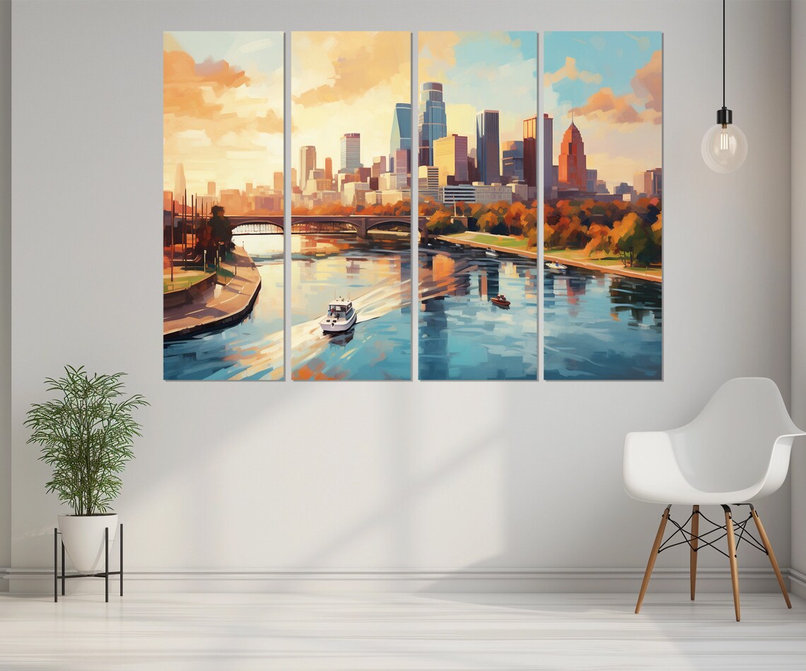 Minneapolis Skyline Abstract Travel Poster Print - Image 2