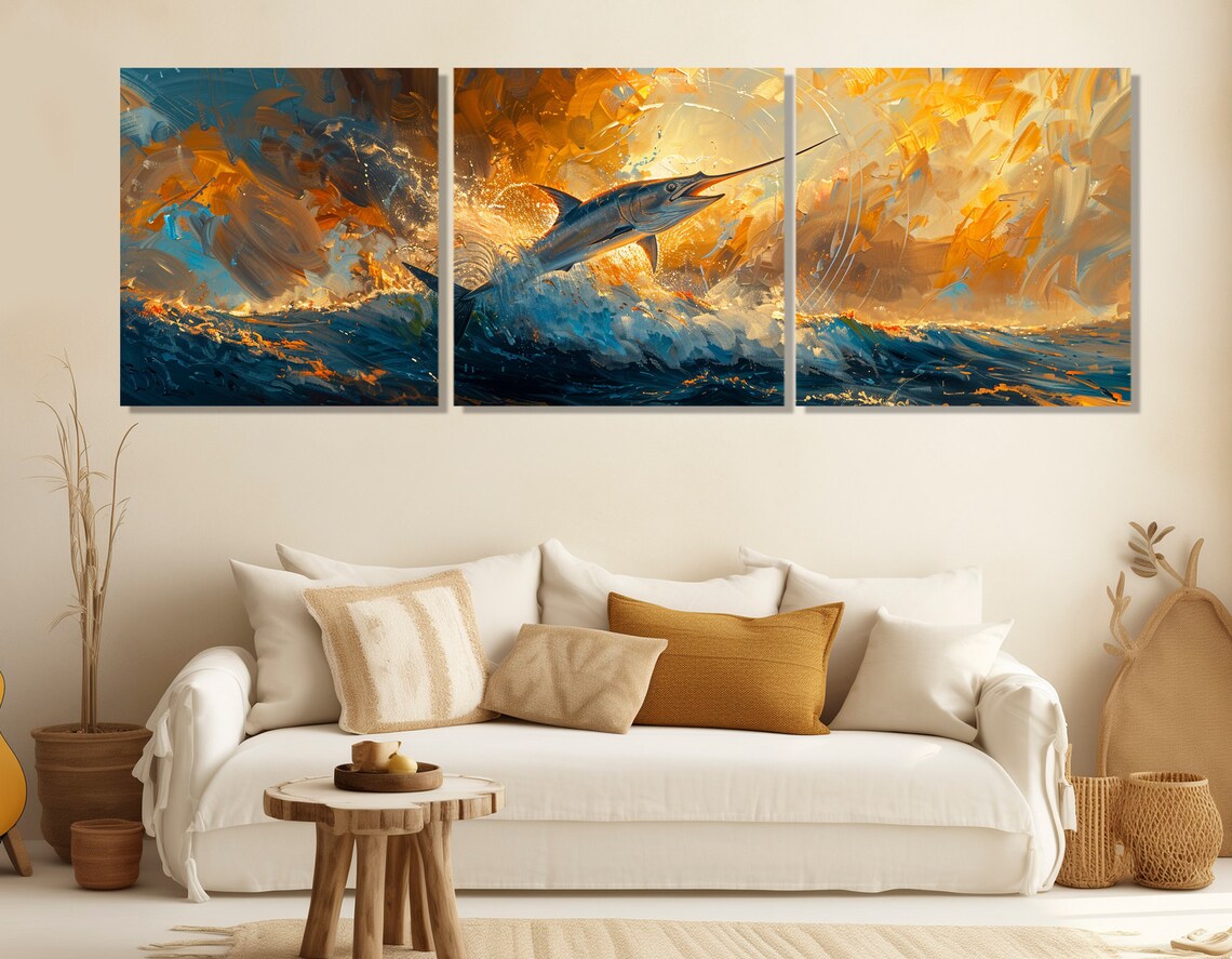 Marlin Fishing Poster, Fisherman Wall Art Print - Image 4
