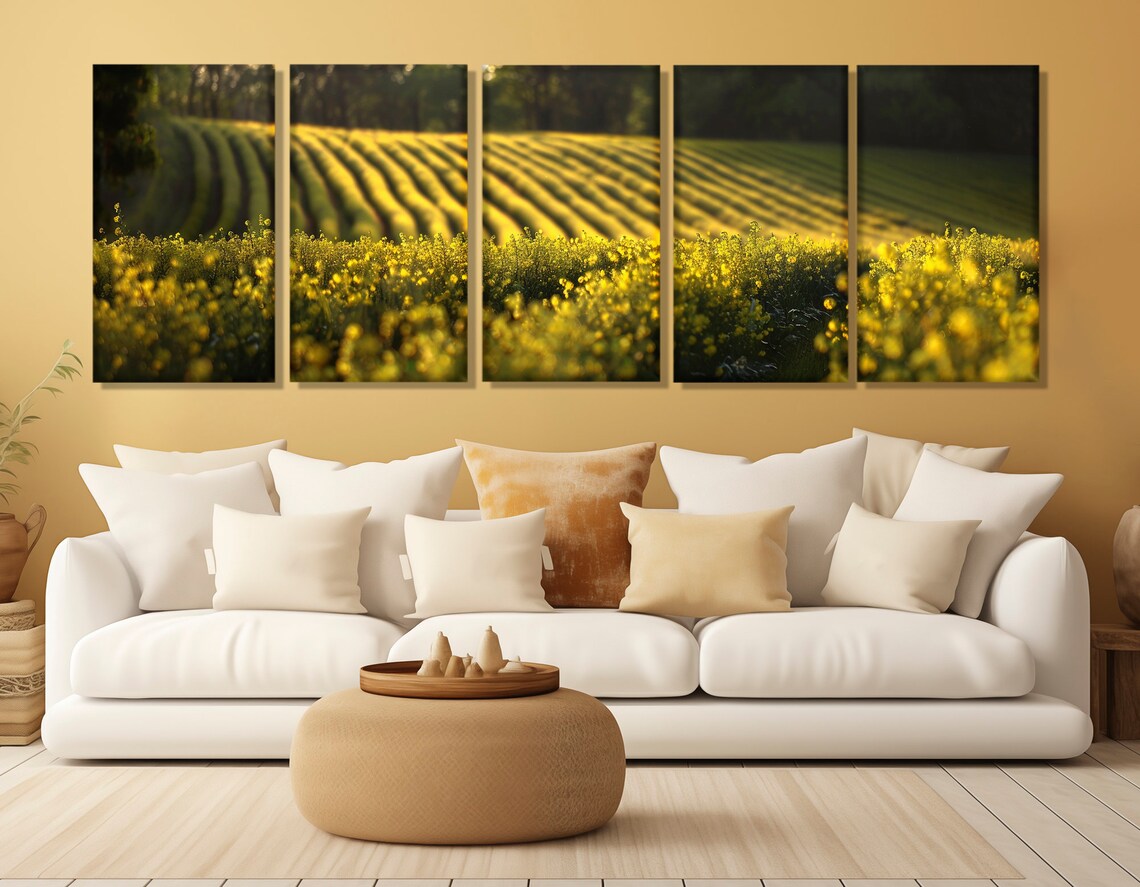 Rapeseed Field Painting Art Print, Agricultural Decor - Image 3