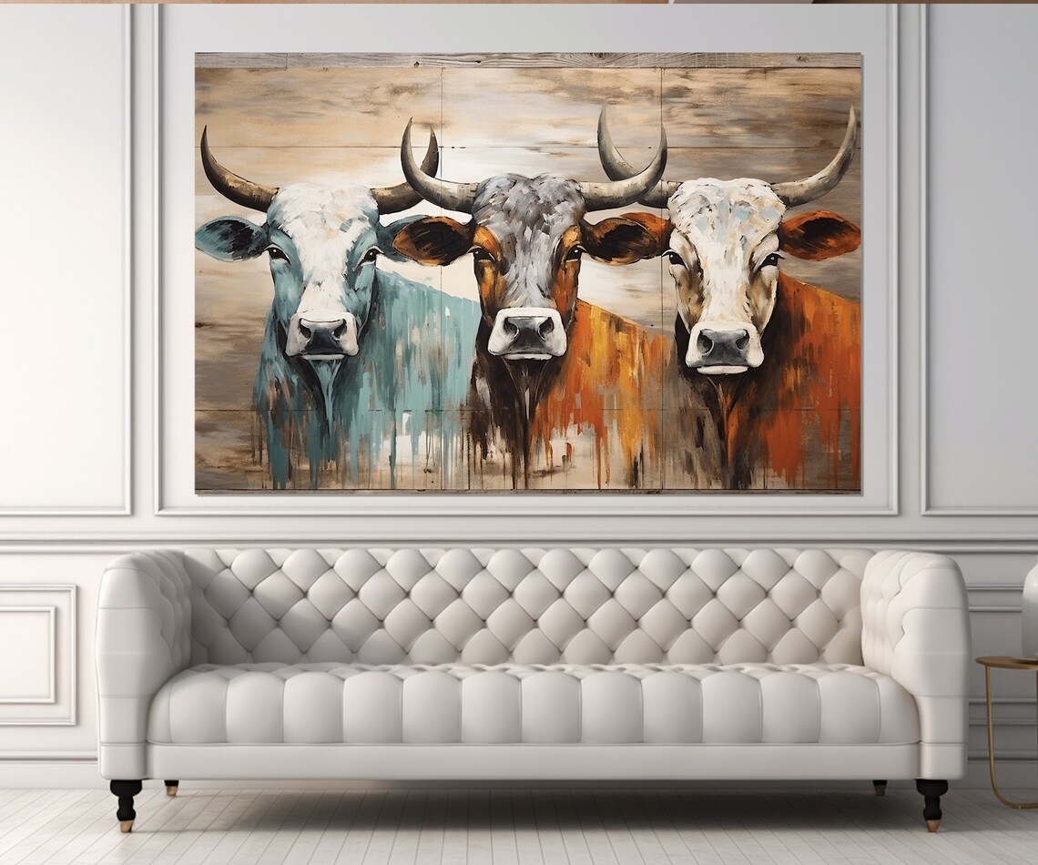 Abstract Cows Modern Art Farm Wall Art Poster