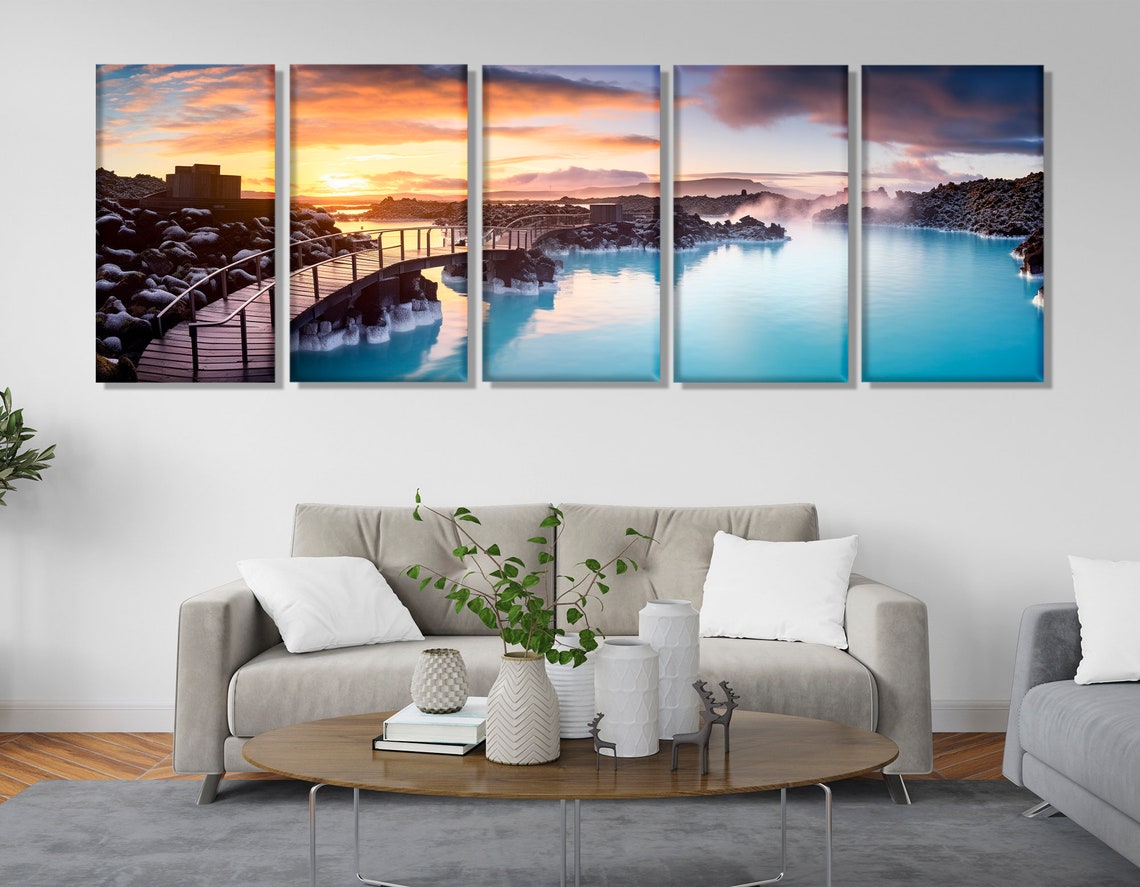Blue Lagoon Iceland Geothermal Spa At Sunset Panorama Poster - Image 2