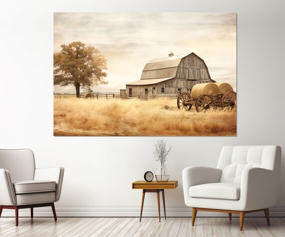 Rustic Barn Farmhouse Wall Art Print, Farmer Gift