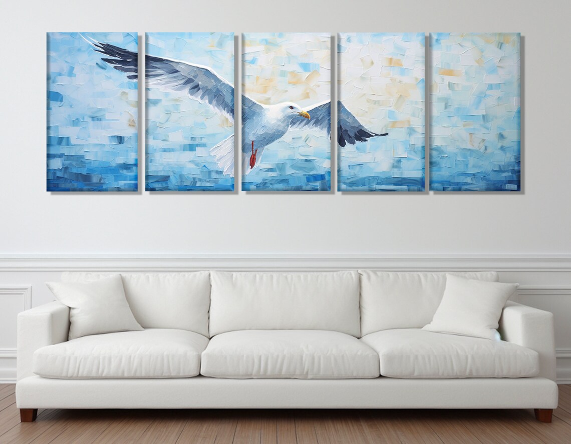 Minimalist Seagull Art Print, Birds Wall Poster - Image 2
