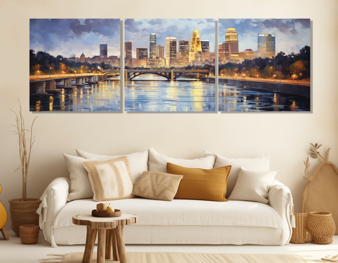Abstract Minneapolis Skyline, Cityscape Art Print - Image 4