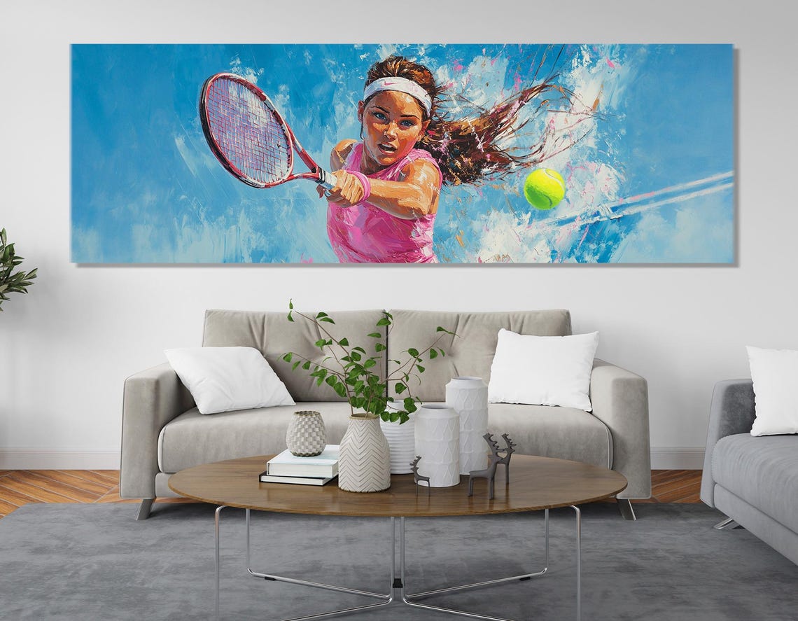 Tennis Wall Art Lady Tennis Player Print Tennis Club Decor Tennis Wall Art Tennis Gifts Framed And Ready To Hang - Image 2