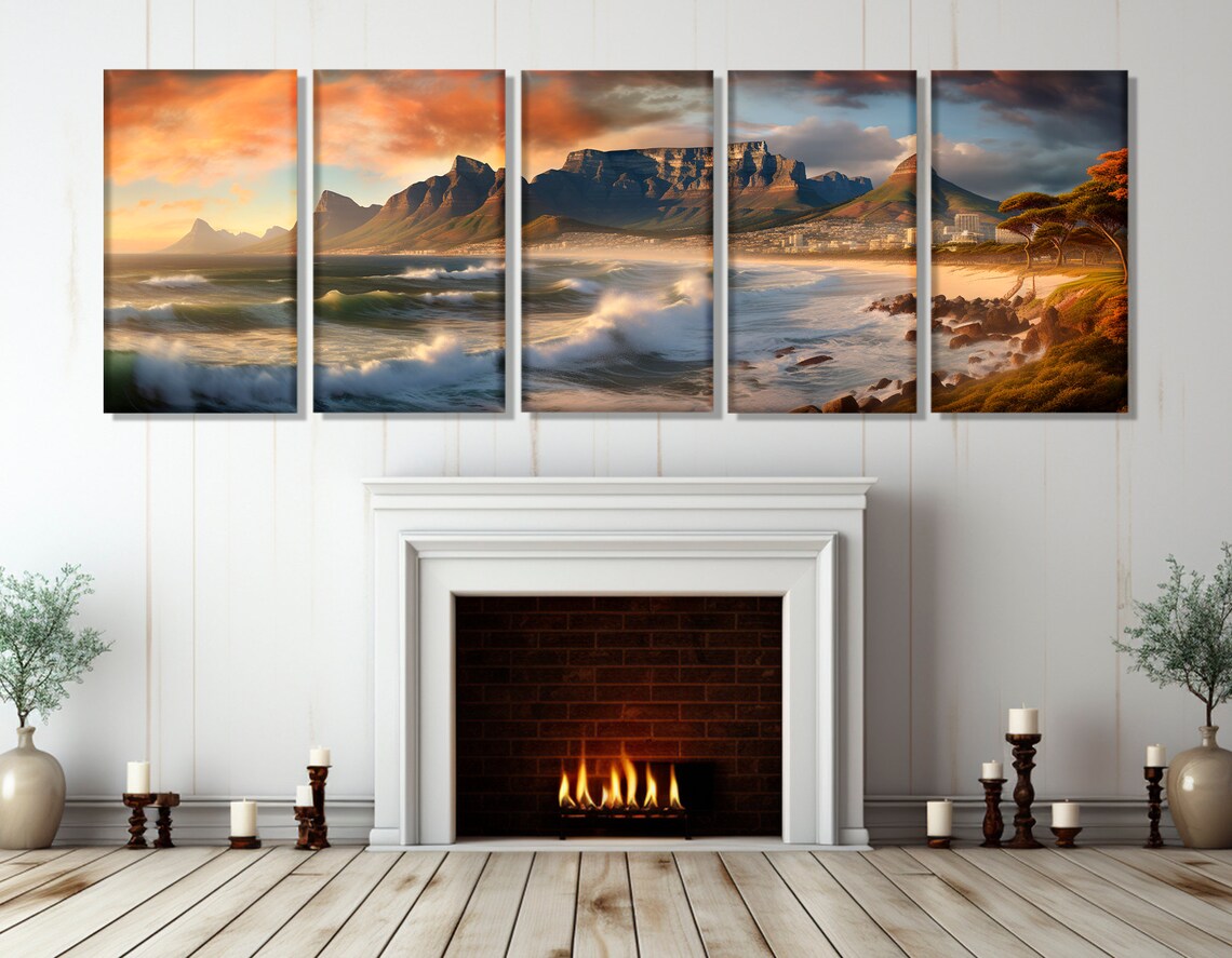 Scenic Cape Town Panorama Art Print, South Africa - Image 2