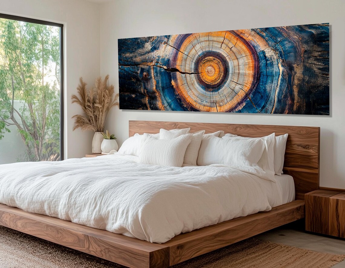 Abstract Tree Rings Wood Texture Wall Art Print - Image 3