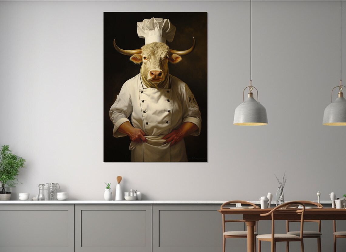 Abstract Bull Chef, Modern Restaurant Art Print - Image 3