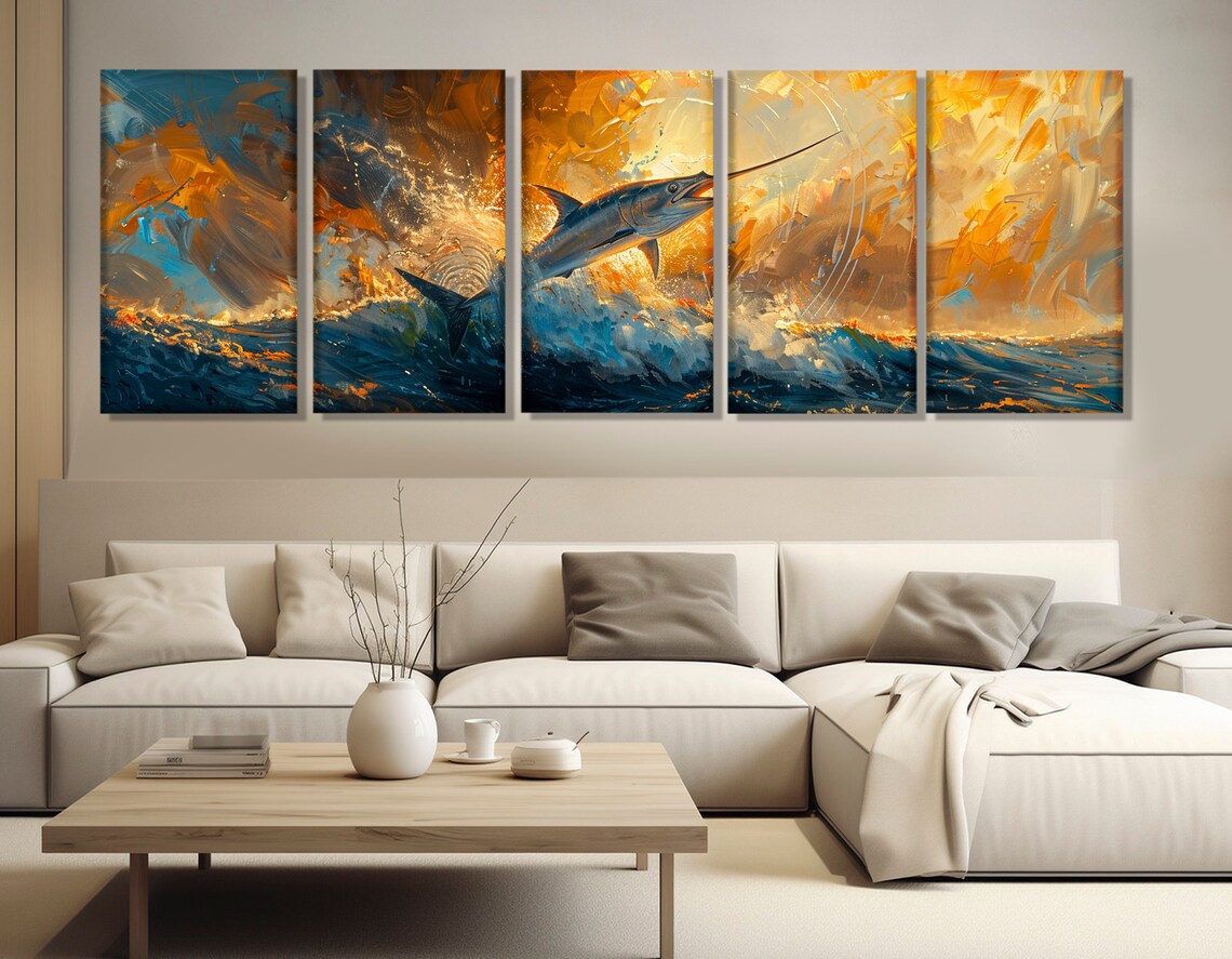 Marlin Fishing Poster, Fisherman Wall Art Print - Image 3