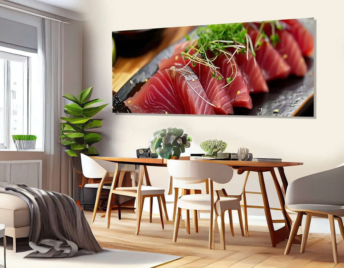 Tuna Fish Print Fish Restaurant Decor Food Wall Art Kitchen Print Large Kitchen Wall Decor Framed And Ready To Hang - Image 2