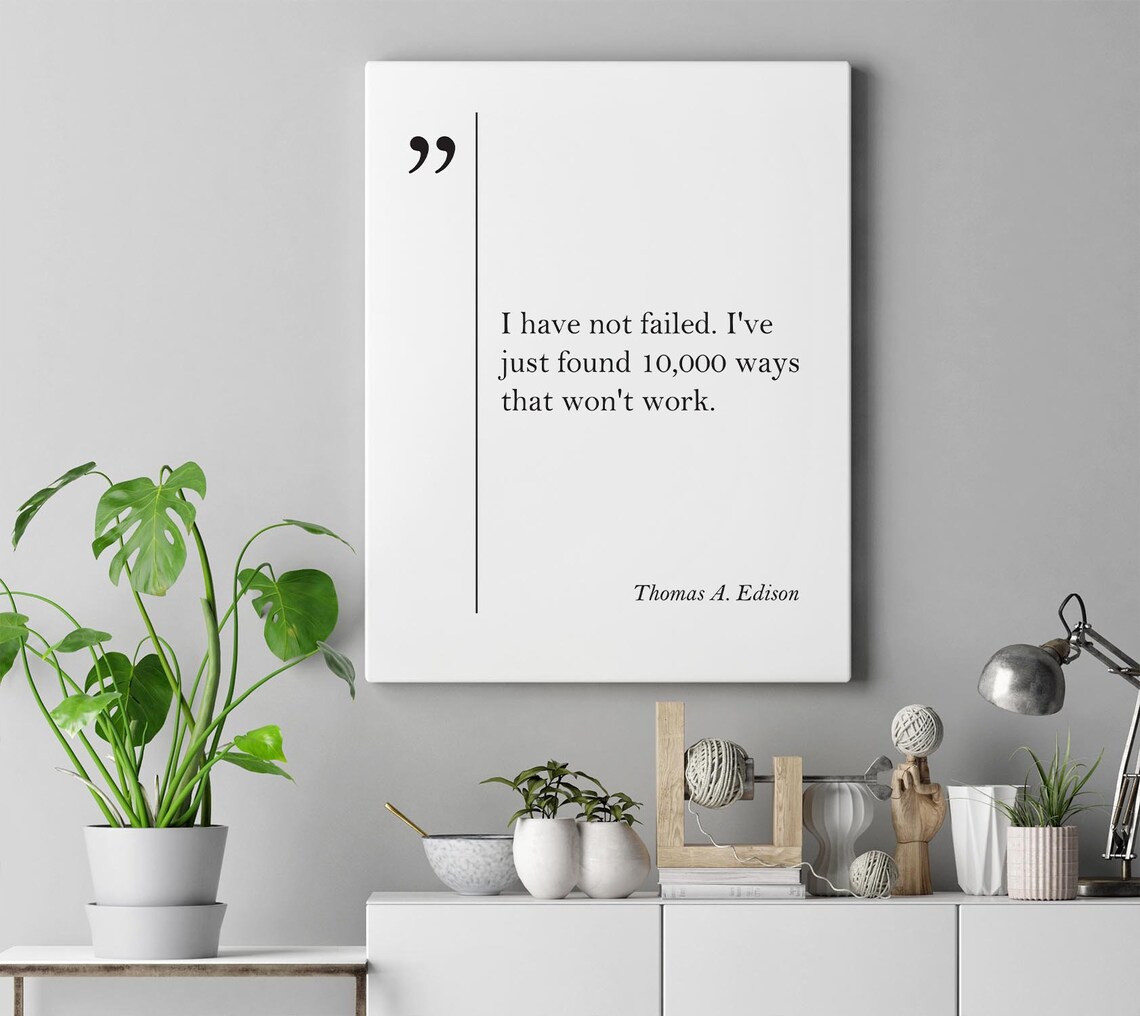 Thomas A. Edison Quote, Motivational Art Print - Image 4