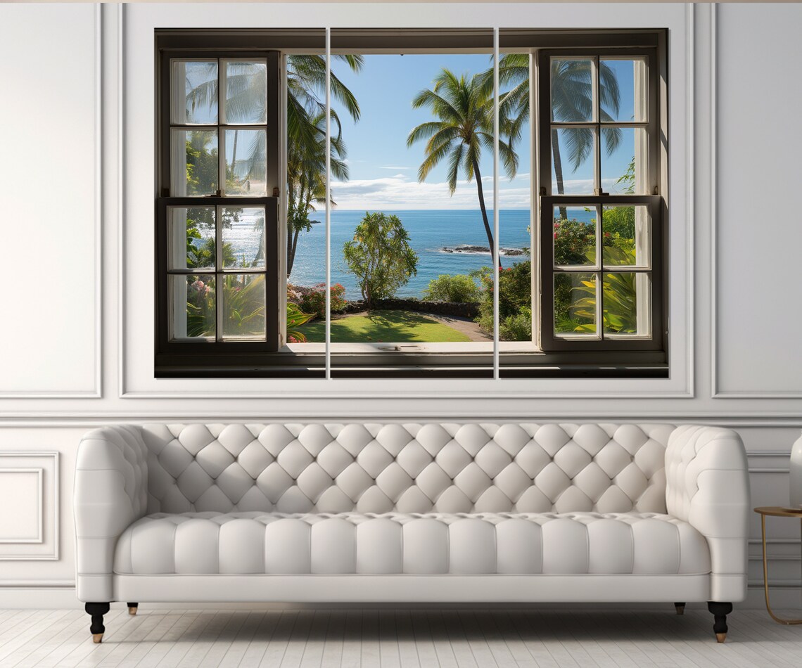 Open Window With Waikiki Beach View, Art Print - Image 4