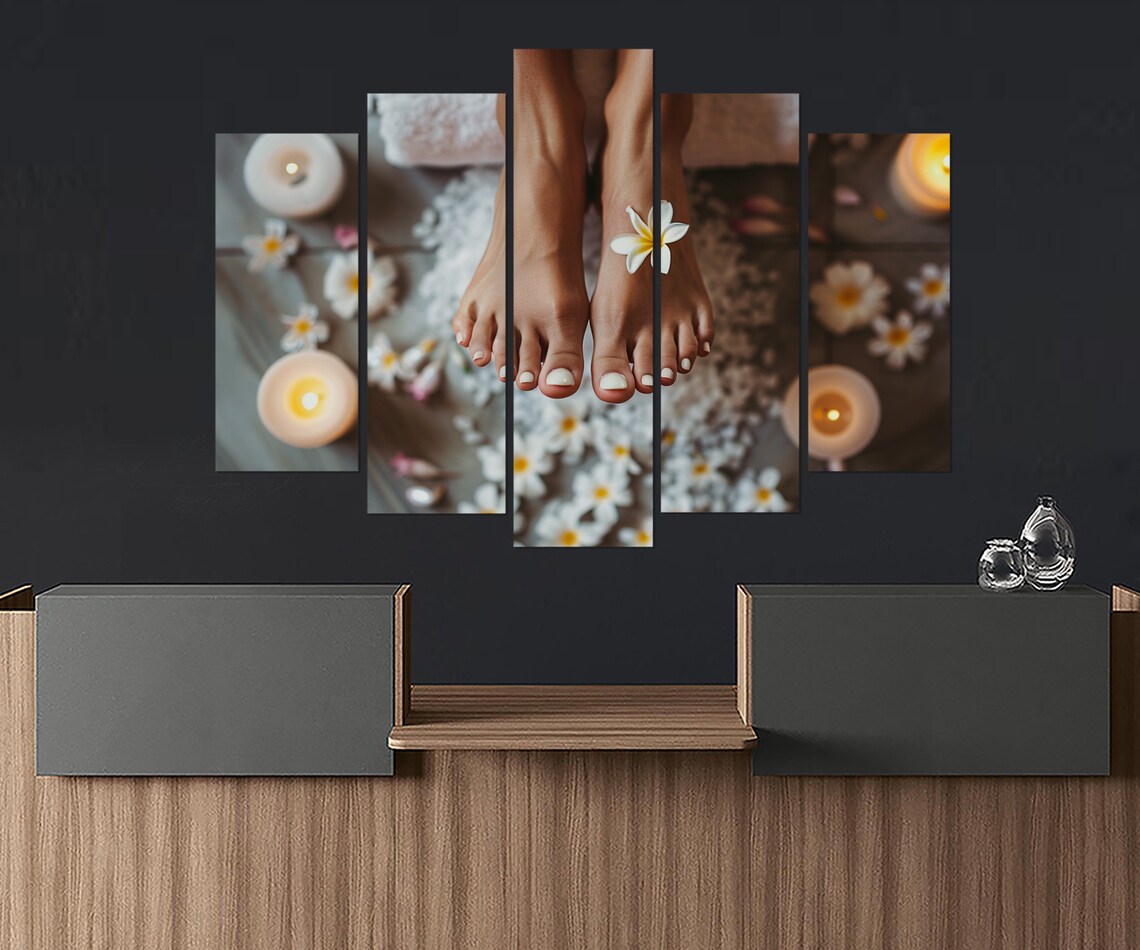 Female Feet in Spa Pedicure Portrait Art Print - Image 2
