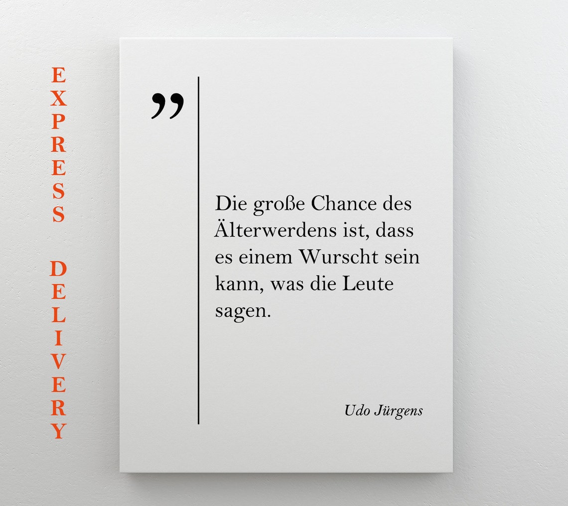 Udo Jürgens Quote Print German Wisdom Minimalist Typography Poster