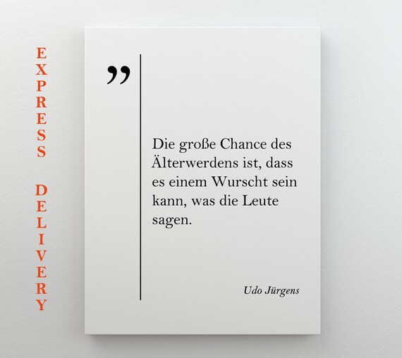 Udo Jürgens Quote Print German Wisdom Minimalist Typography Poster