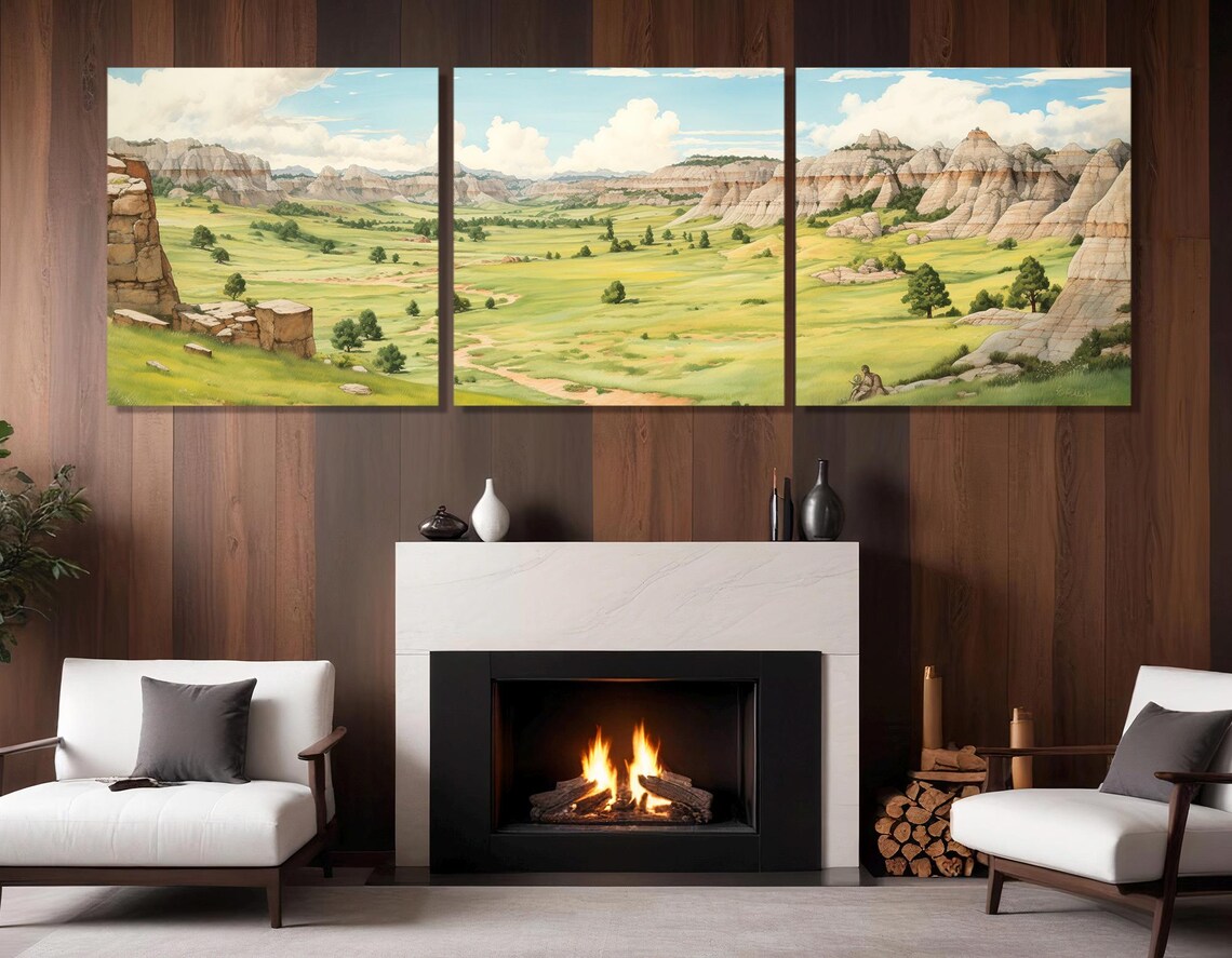 Badlands National Park Eroded Cliffs South Dakota Prairie Travel Poster - Image 4