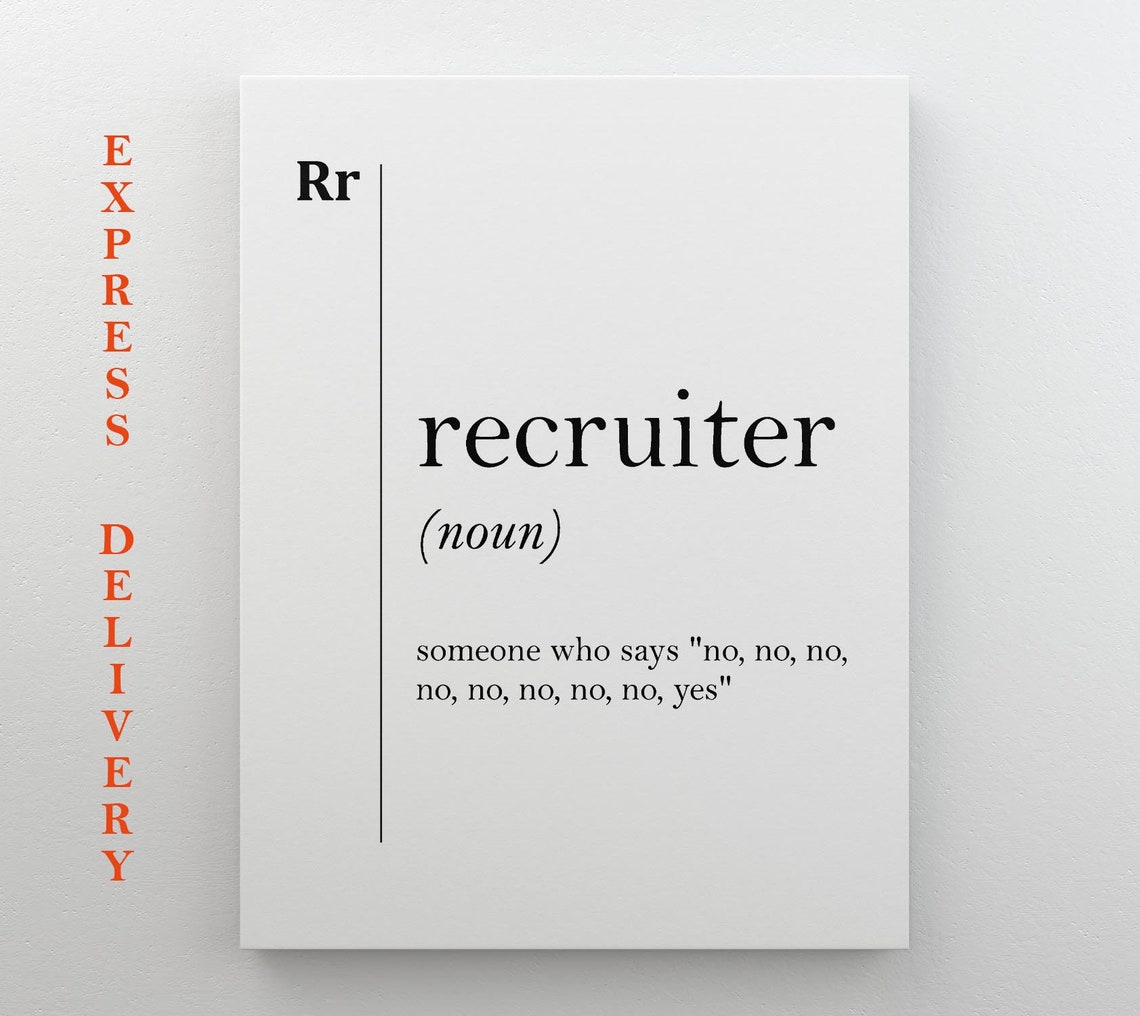 Recruiter Funny Definition Print HR Office Gift for Recruiters