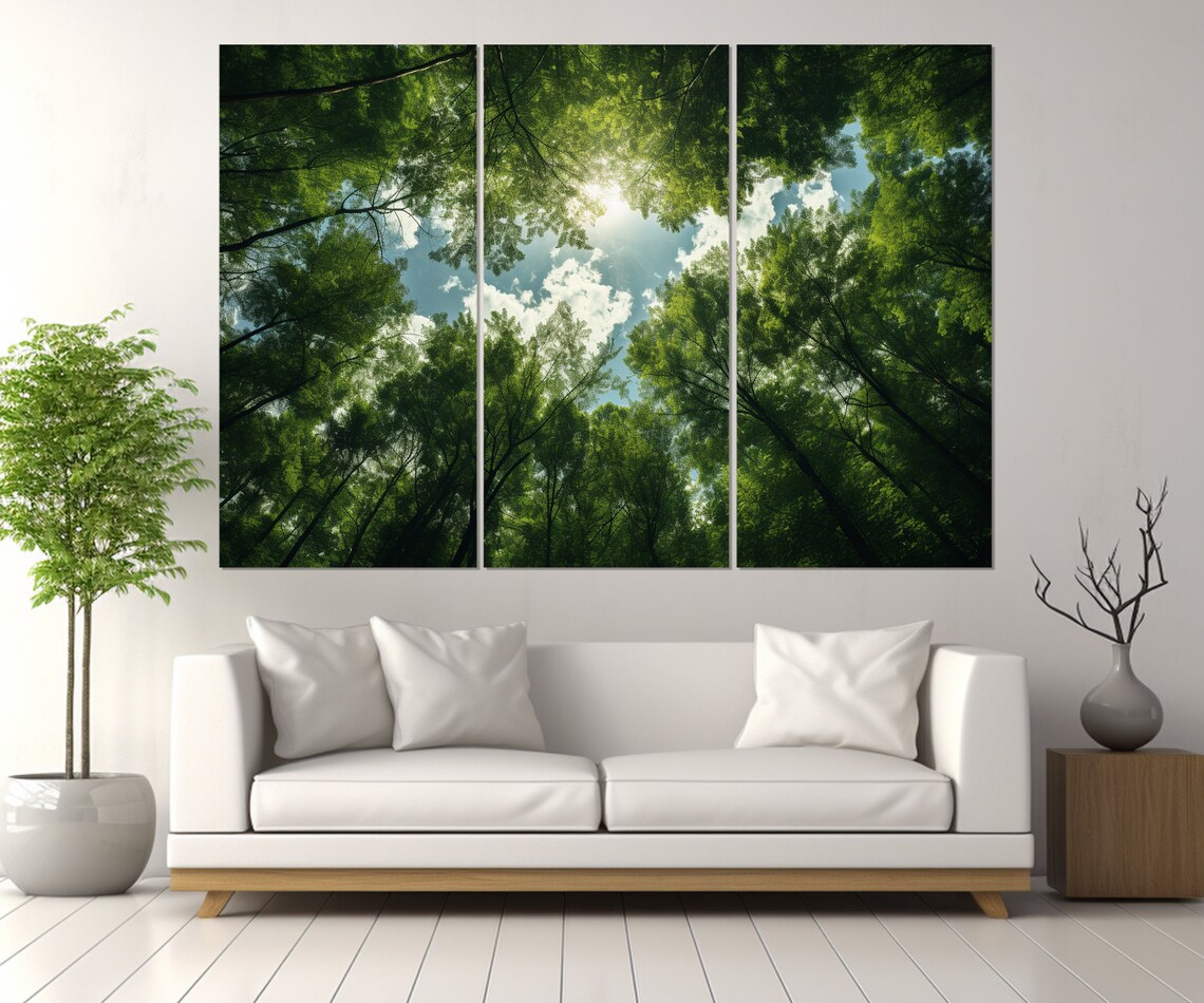 Forest Print Abstract Forest Wall Art Green Trees Print Framed And Ready To Hang - Image 3